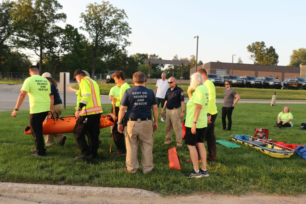 Securing the patient allows for high-angle rescues.