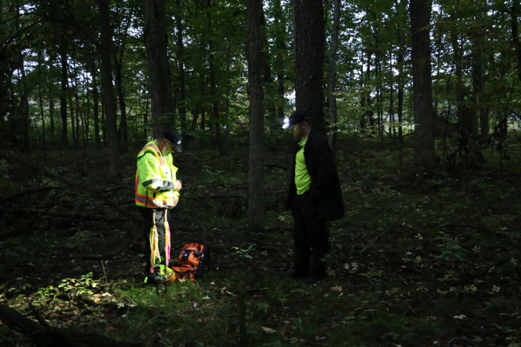 Preparing the camp site.